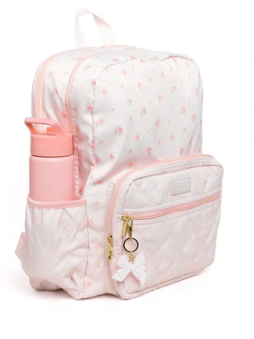 LoveShackFancy Kids Pink Floral Quilted Backpack